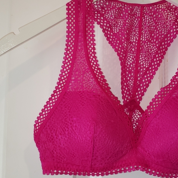 VS Pink Lace Lightly Lined Racerback Bralette XS - Picture 6 of 12